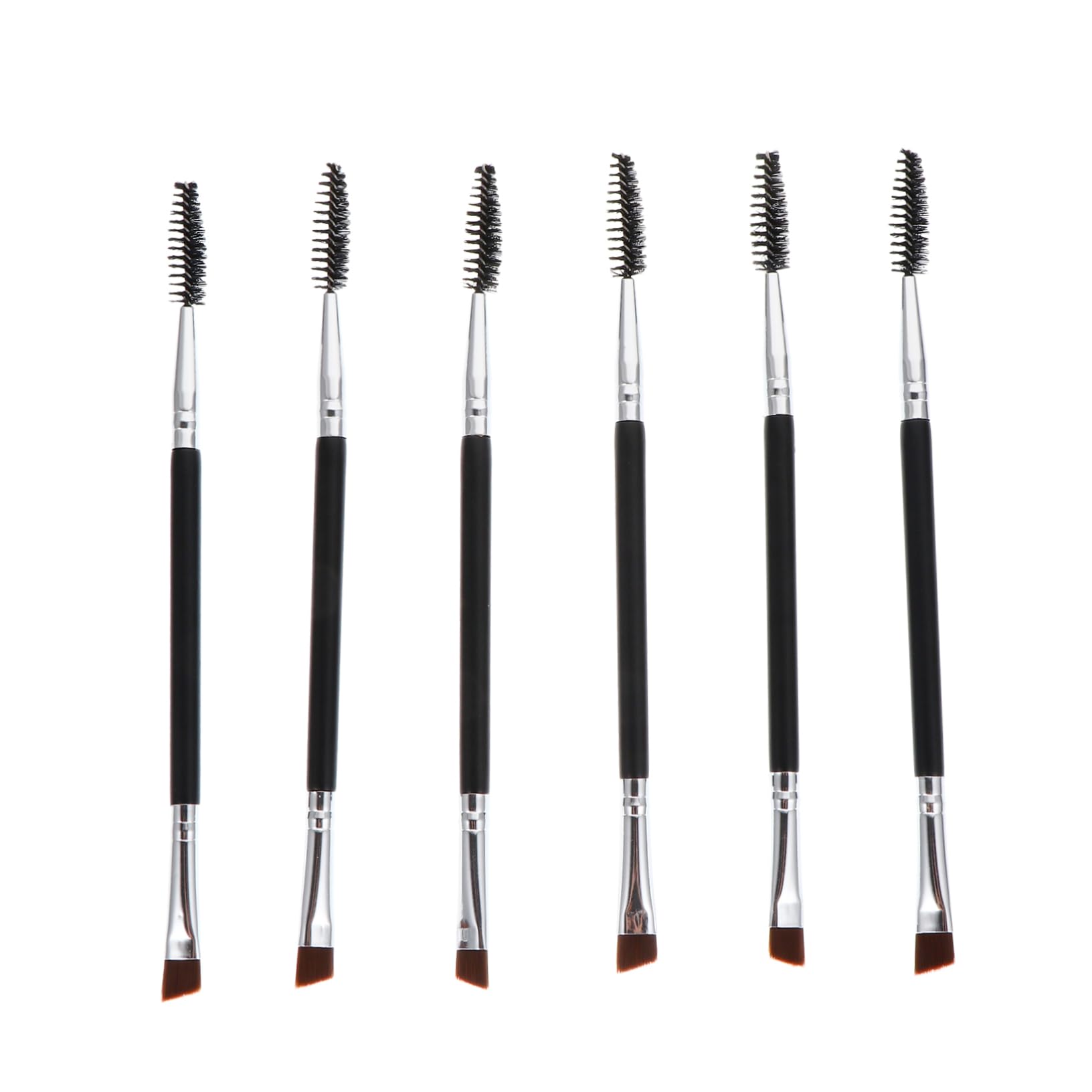 IWOWHERO 6pcs Eyebrow Brush Set Multi-function Makeup Tools Angled Spoolie for Brows