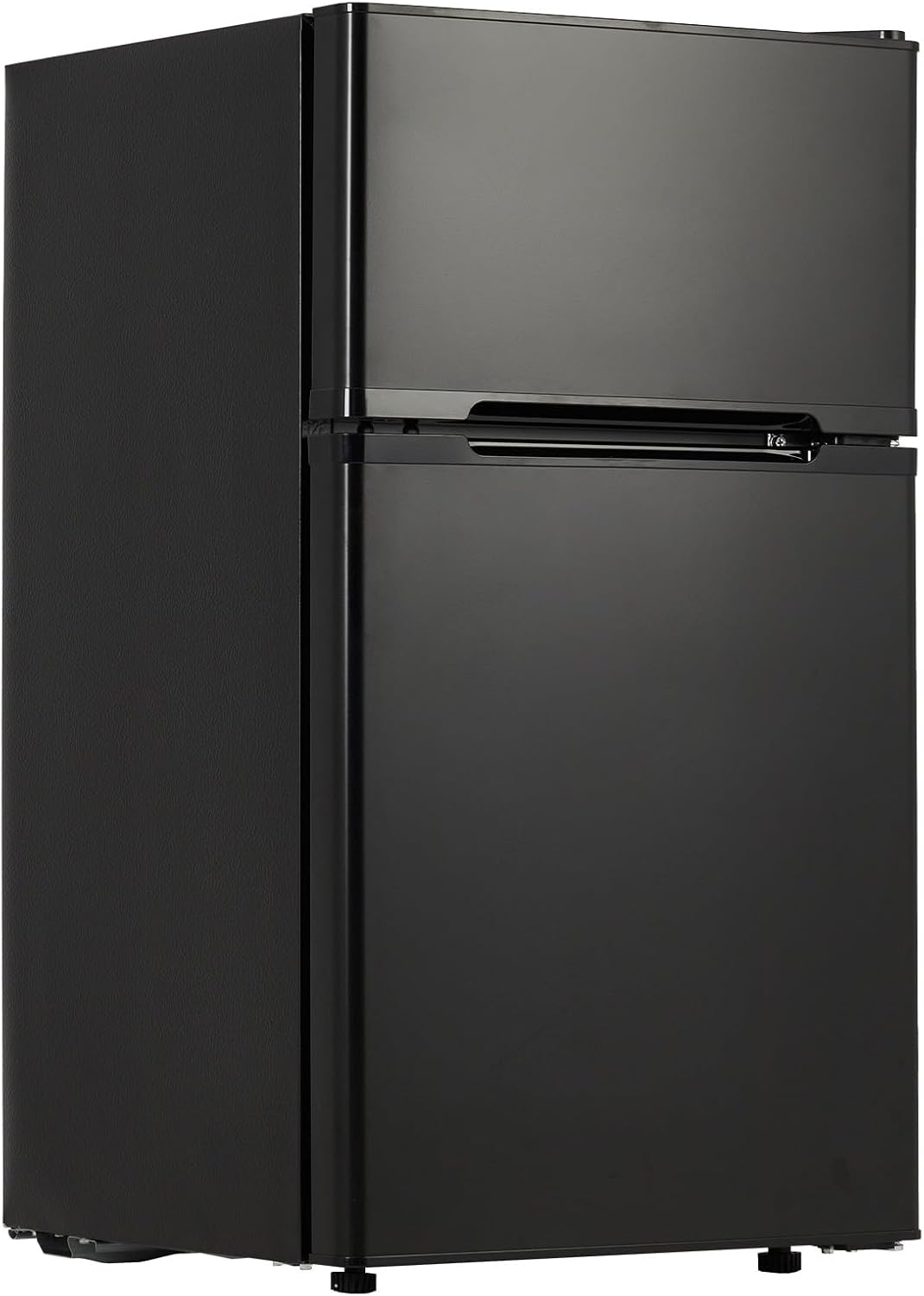 IDEALHOUSE Double Door Mini Fridge with Freezer, 3.1 Cu.Ft - Stainless Steel Compact Refrigerator, Adjustable Thermostat, Removable Glass Shelves for Small Spaces, Dorm, Apartment