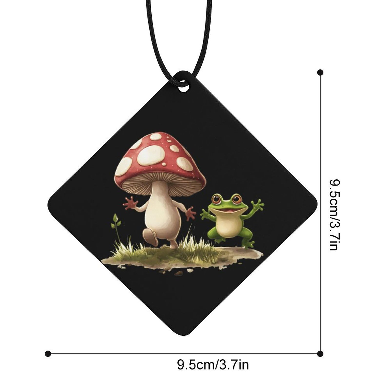 Mushroom Frogs Car Air Freshener Hanging Aromatherapy Tablets for Car Accessories Rhombus