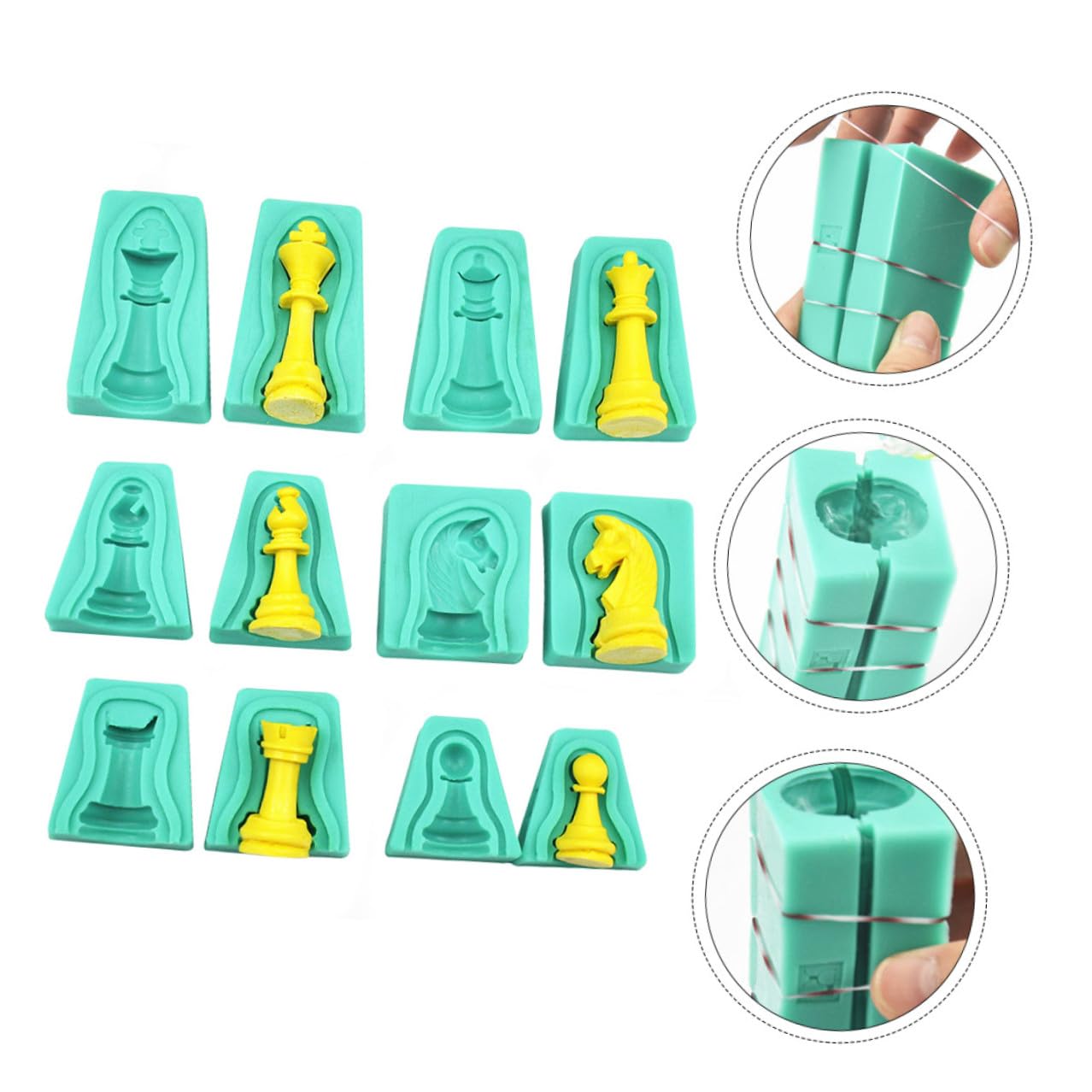 NUOBESTY Stampo per Dolci 12 Pezzi a Forma di Scacchi in Silicone Facile da Pulire e Sicuro per Decorazioni Creative di Torte e Cioccolato