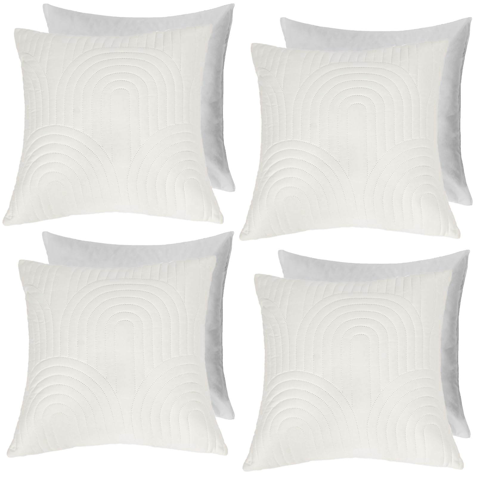 Ohs Cream Pinsonic Arches Cushions, 45 X 45 Soft Comfy Decorative Cushion Covers With Inserts Sofa Chair Cushions Throw Square Pillows For Living Room Bedroom, Set Of 4
