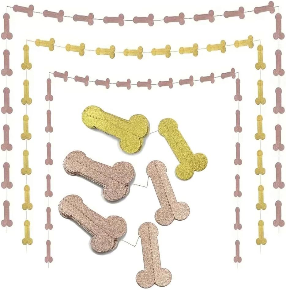 Bachelorette Party Banner, Rose Gold and Gold Glitter Bachelorette Party Decorations,Bride To Be Banner,Funny Cute Hen Sign Decor Garland for Home Indoor Bridal Shower Gift Supplies