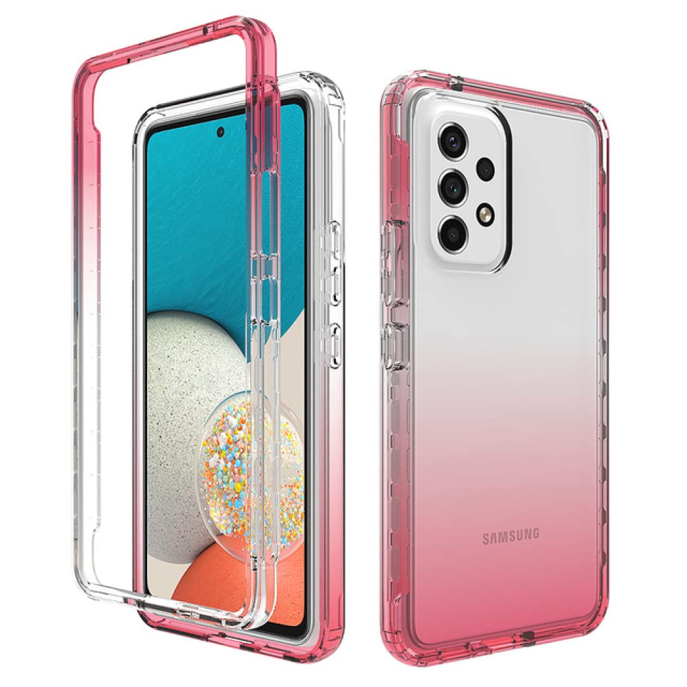 Coque de protection solide Samsung A53 antichoc transparente et bords rouges - 7