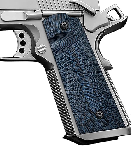 Miniatura 10 de Cool Hand Empuñaduras G10 1911, tornillos de empuñadura de pistola incluidos, corte Magwell, tamaño completo (gobiernocomandante), textura Sunburst,