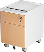 Vista 1 de CuHome Archivador móvil de 2 cajones con cerradura, archivadores de oficina para debajo del escritorio, archivador pequeño totalmente montado