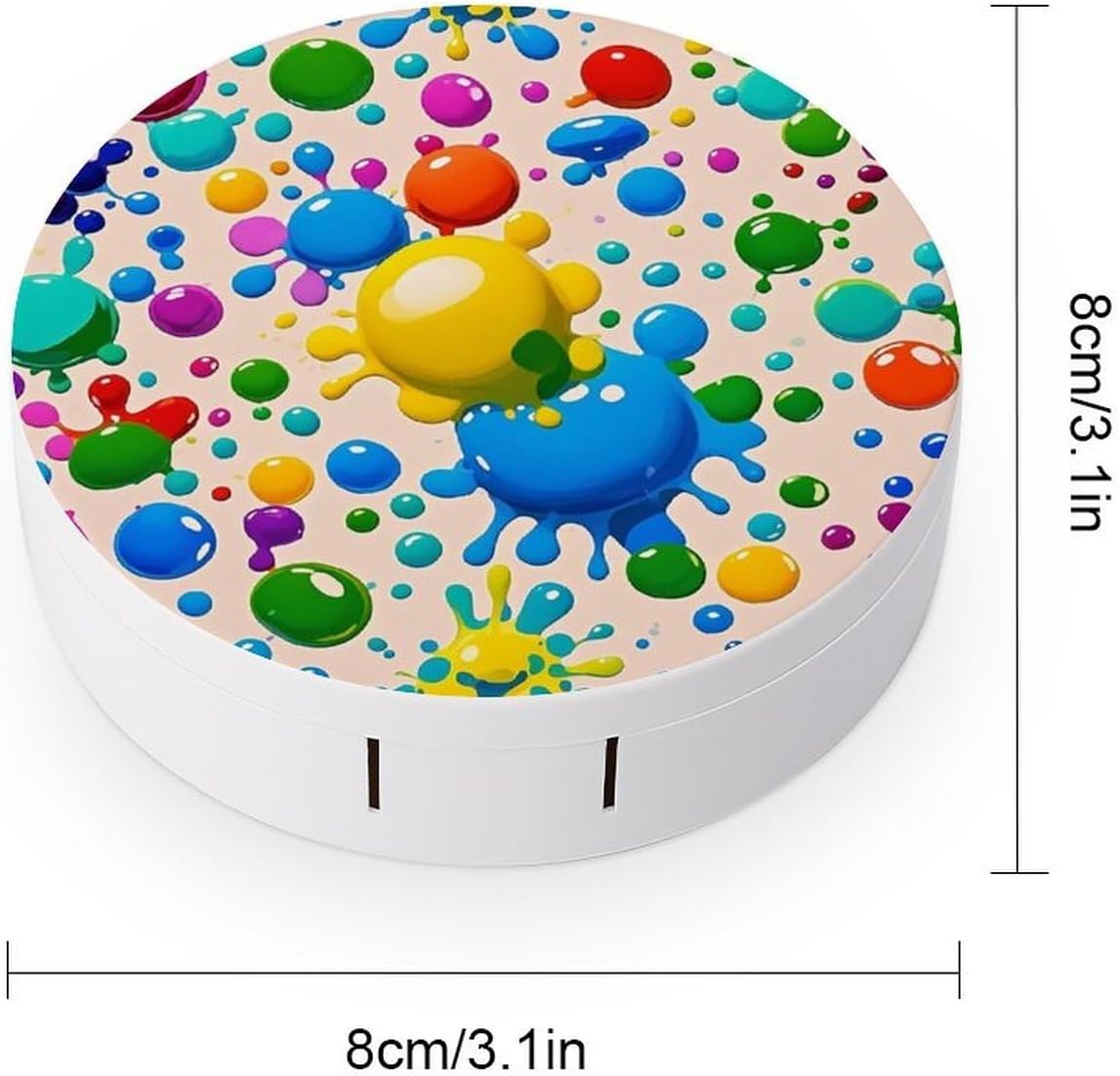 Paint Splatter Pattern Contact Lens Case Kit with Mirror,Tweezer And Contact Lenses Solution Bottle,Portable Soak Storage Kit Leak Proof Contact Lens Box Holder Container for Travel image 2