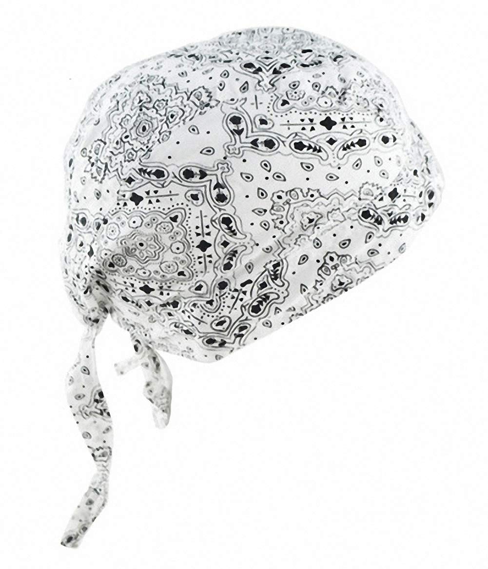 Ulalaza Men's Yh-09 Breathable Bandana Hat Cotton Durag Headwrap Pirate Cap Skull Caps Wo
