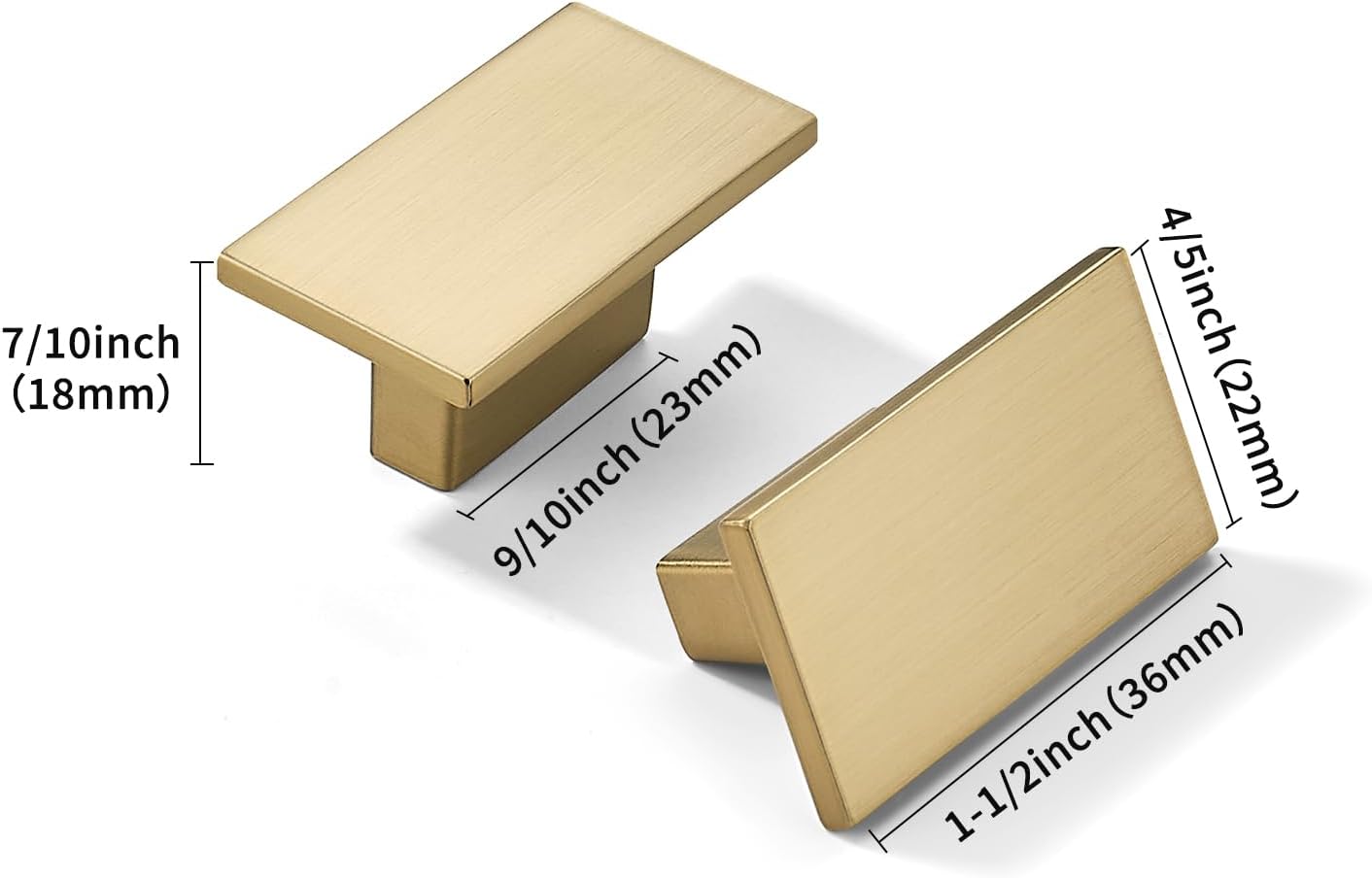 khtumeware 20 Pack Square Zinc Champagne Bronze Cabinet Knobs for Drawers and Cupboards-Screw-On,1-1/2 Inch Diameter,Warm Brass Finish,5/8 Inch Hole Center