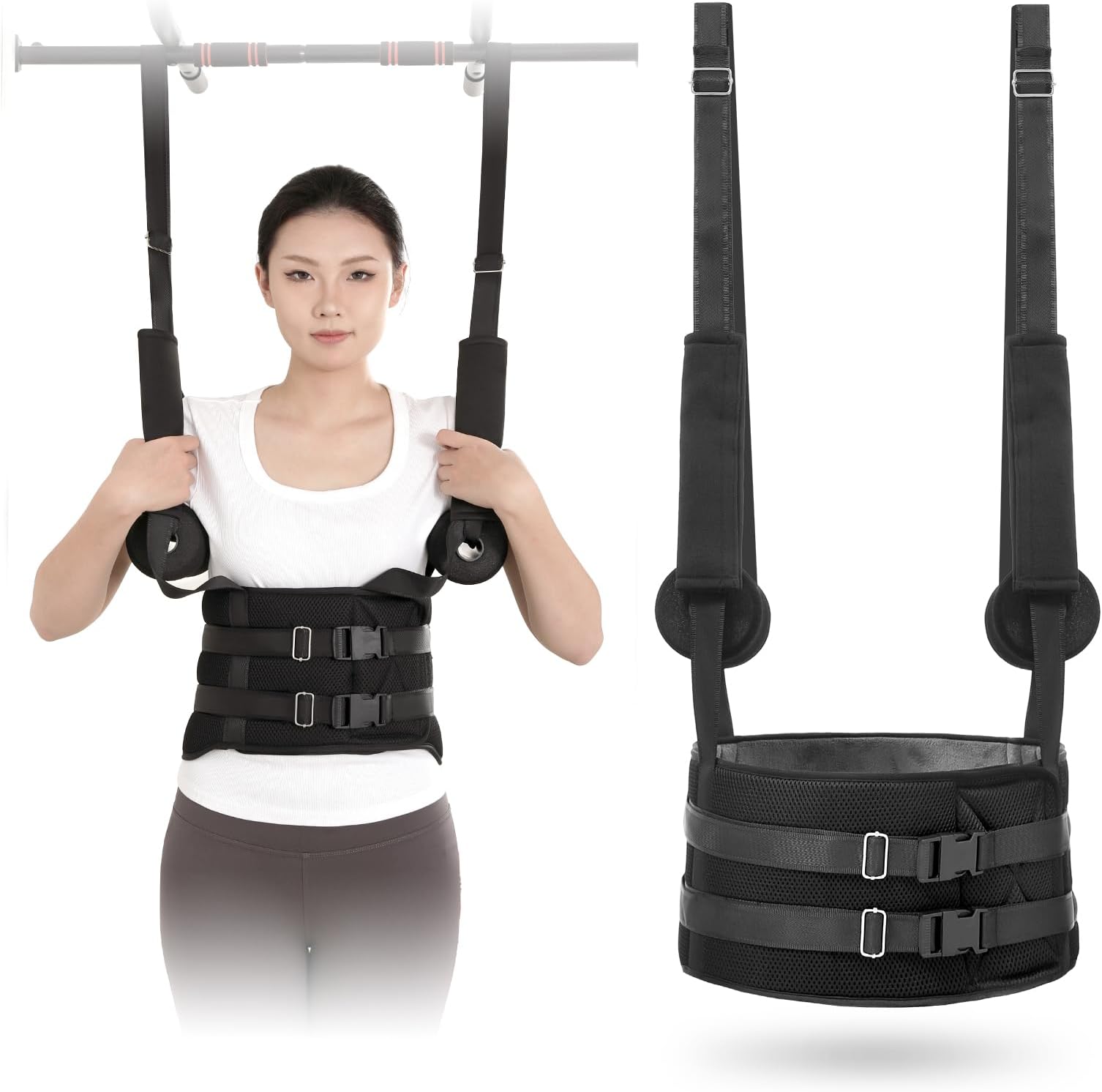 Back Stretcher, Lumbar Traction Device, Spinal decompression device for pain relief，Spinal decompression back stretcher for conditions such as herniated discs, sciatica, and spinal misalignment
