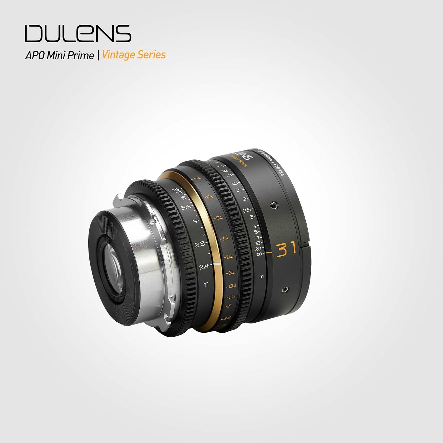 DULENS APO Mini Prime 31mm T2.4 Cine Lens Large Aperture Manual Focus (Black, EF)
