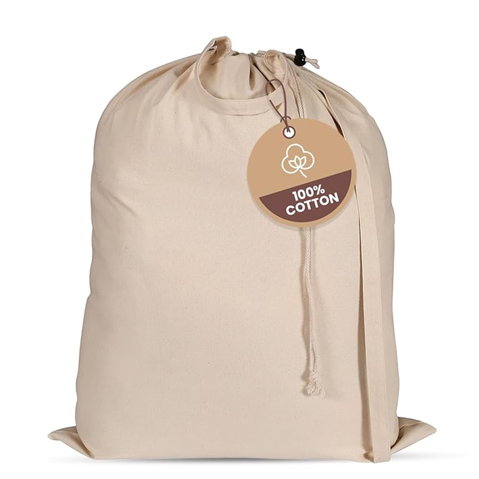 LFH Home Cotton Canvas Large Laundry Bag with Handle, Heavy Duty Drawstring Closure Washable Laundry Bags School Travel, Home, Hotel, College Dorm,