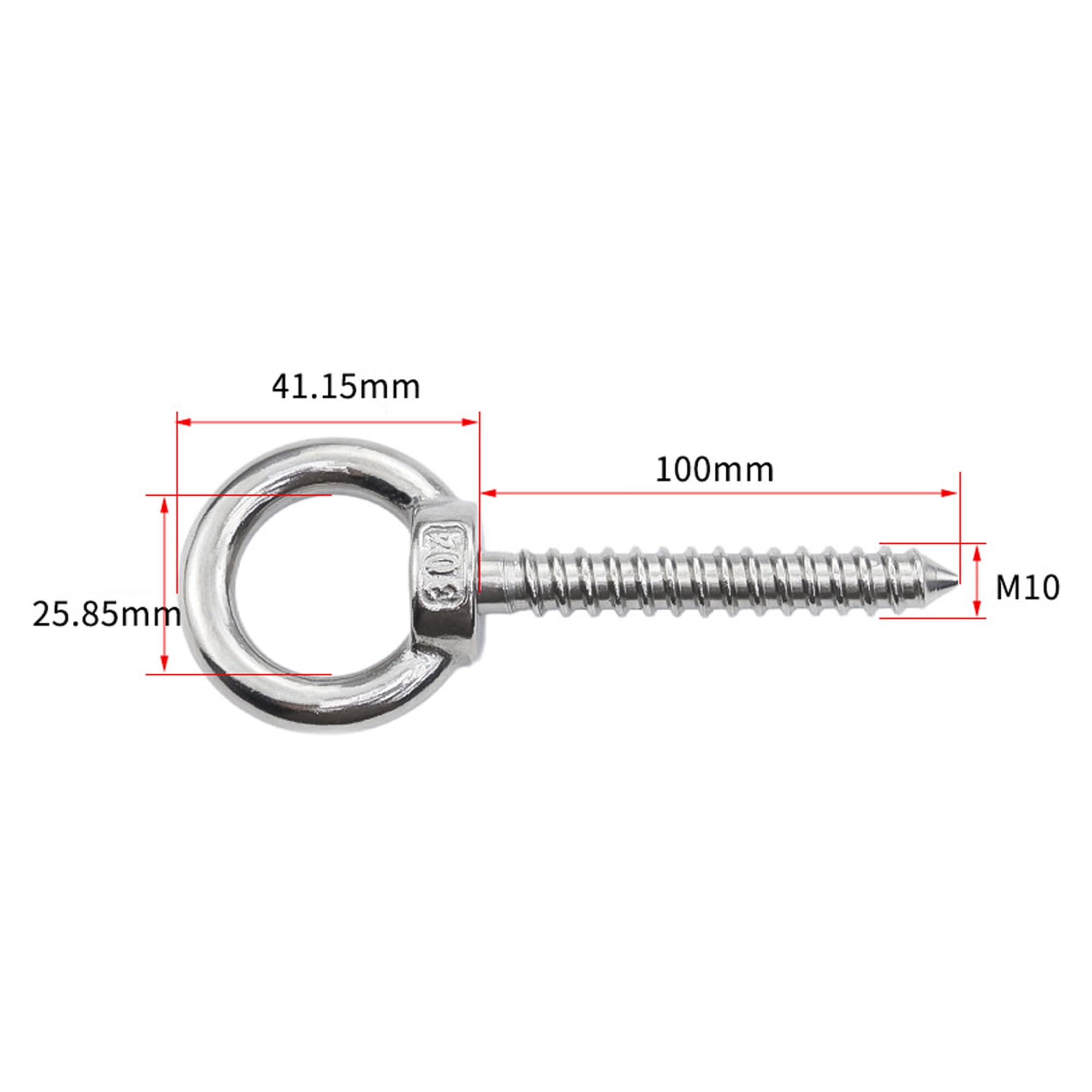 6 pezzi Ganci Ad Occhiello m10 Resistenti Da 14 Cm, Bulloni a Occhiello In Acciaio Inossidabile, Viti Ad Occhiello Autofilettanti, Robusto e Facile Da Installare, Per Yoga, Sdraio, Vaso
