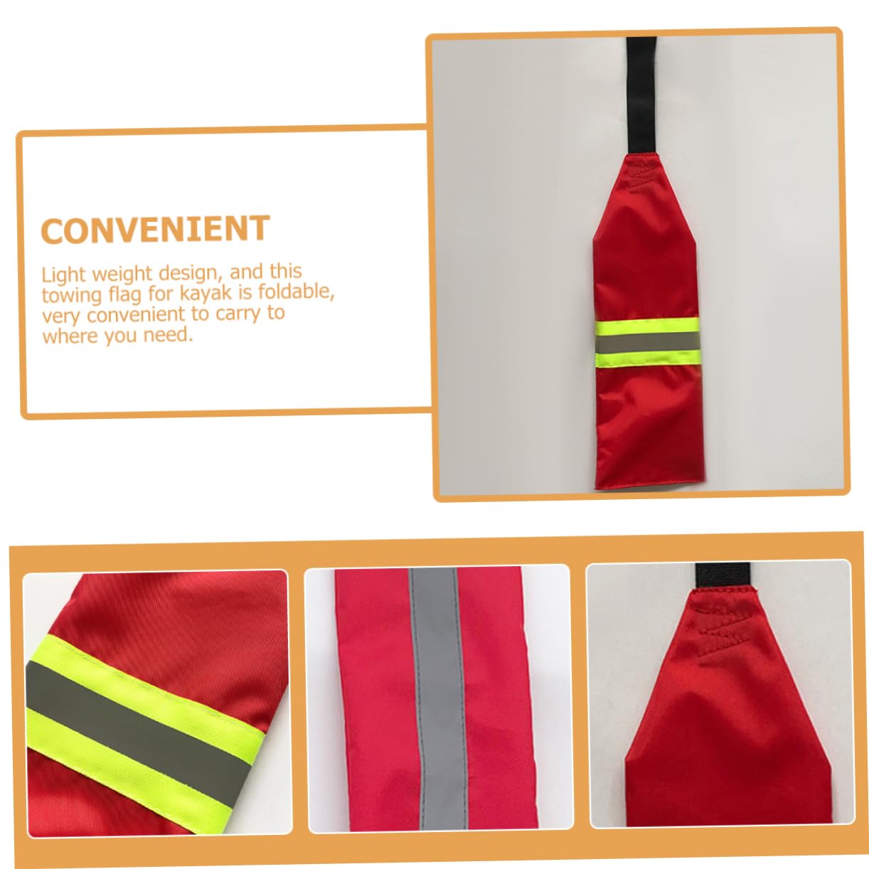 Abaodam Bandera De Seguridad para Kayak Accesorios para Enganche De Accesorios Bandera De Seguridad para Remolque Exterior s De para Kayak 2 Piezas x 4
