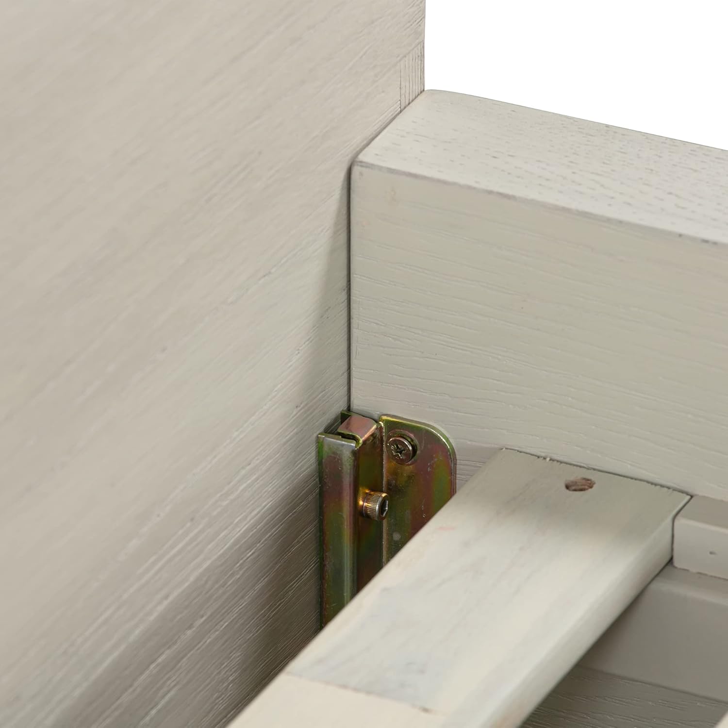 Armen Living Abbey Queen Platform Bed Frame in Grey Oak Wood