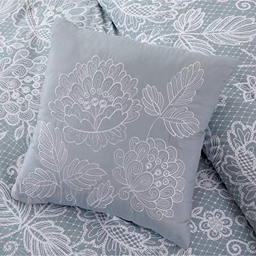 Image of Modern Threads Olivia 8-Piece Printed Reversible Bed in a Bag Silver Blue, Full