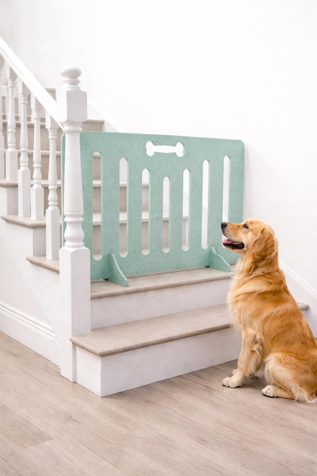 Portable Dog Gate for Stairs & Doorways – No Drill Pet Safety Barrier, High-Density MDF, Freestanding Dog Stopper with Interchangeable Legs, Easy Assembly Indoor Pet Gate (40CM (H) X 65CM (W))