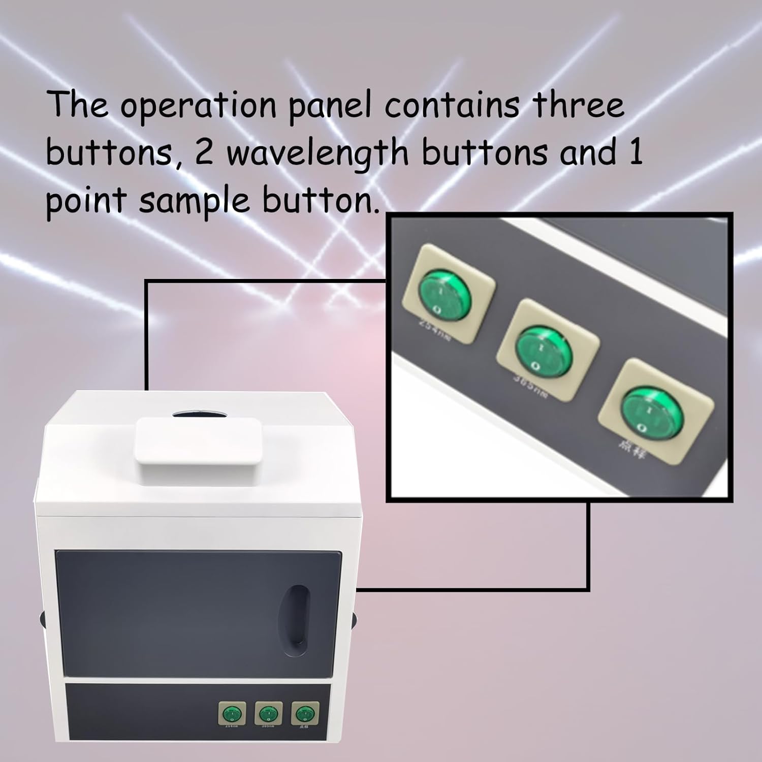 110V UV Ultraviolet Analyzer Three - use Dark Box Type Ultraviolet Analyzer 254nm and 365nm Wavelength Lab Ultraviolet Analysis Tester Fluorescence Detector