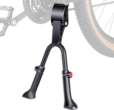 WSDCAM Bike Kickstand, Adjustable Double Legs Bicycle Kick Stands for 24-29 Adult Bikes, Aluminum Alloy Kickstand Non-Slip Center Mount for Mountain, Road, Cargo Bike, Auxiliary Bicycle Repair Tool