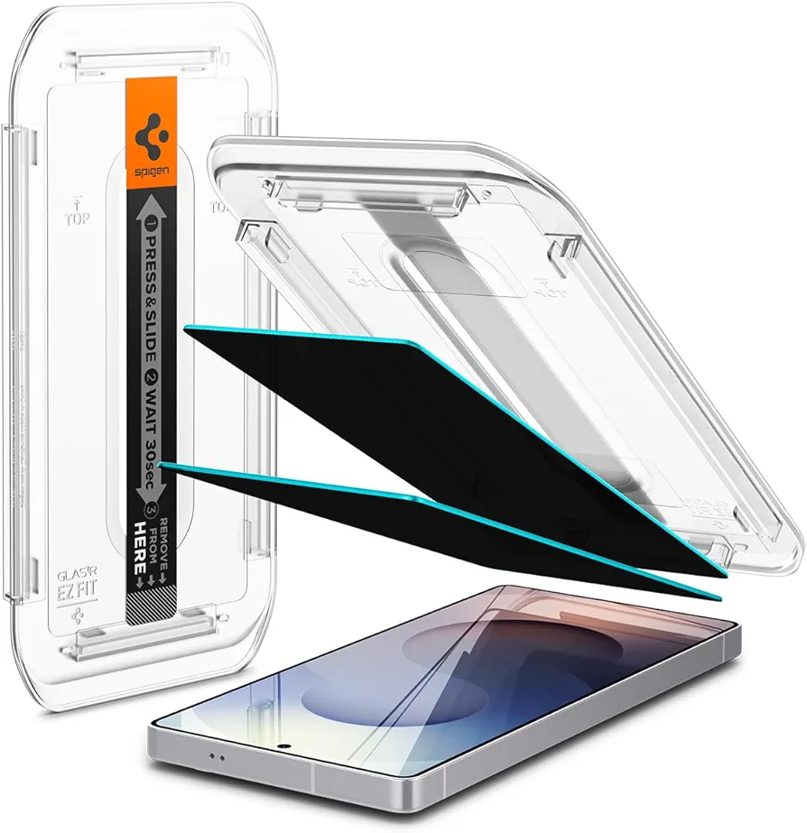 Spigen Glas.tR EZ Fit Verre Trempé pour Samsung Galaxy S25 Ultra, 2 Pièces, Anti-Espion, Installation Facile, Dureté 9H, Résistant aux Rayures, Protection écran
