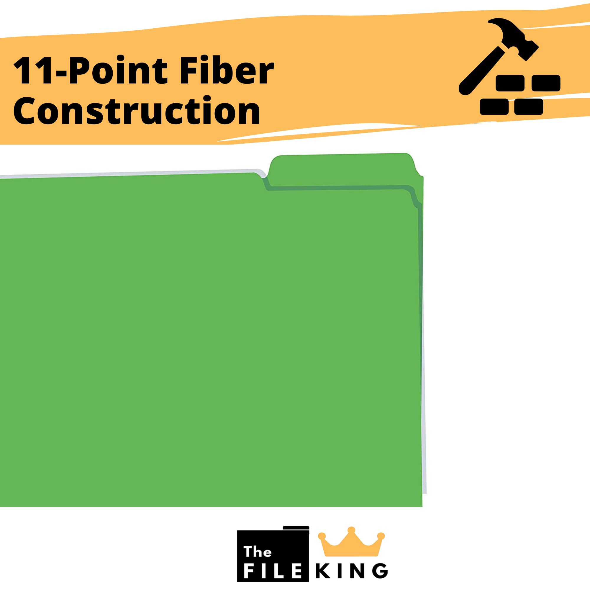 Fiber File Folder Snapklik.com : 1/3 Cut Green File Folders Letter Size - 100 Pack ...