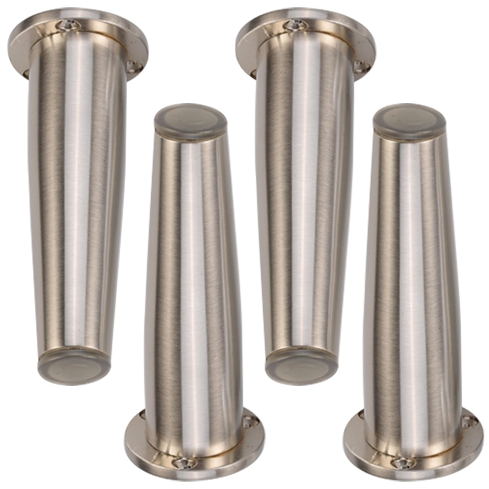 Generico Piedini per Divano da 15 cm Spazzolati 4 Pezzi Superficie Conica in Lega di Zinco Galvanizzata Altezza Piedini per Tavolo: 8-15 cm Gambe per Divano da 15 cm/6"