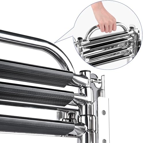 Miniatura 6 de Marinebaby Escalera de 3 a 4 escalones debajo de la plataforma, escalera de embarque de barco, escalera telescópica con asa de transporte y