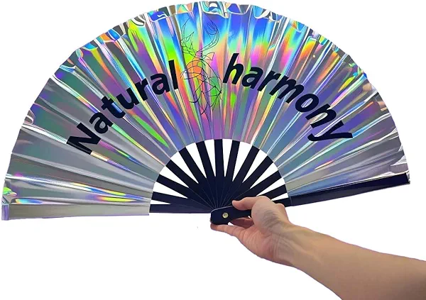 Hivenlly Large Rave Fan Folding Hand Fan Popping Fan for Line Dancing, Big Foldable Clacking Fans Clap Fans for Boots On The Ground Dance Festival, Dancing, Performance