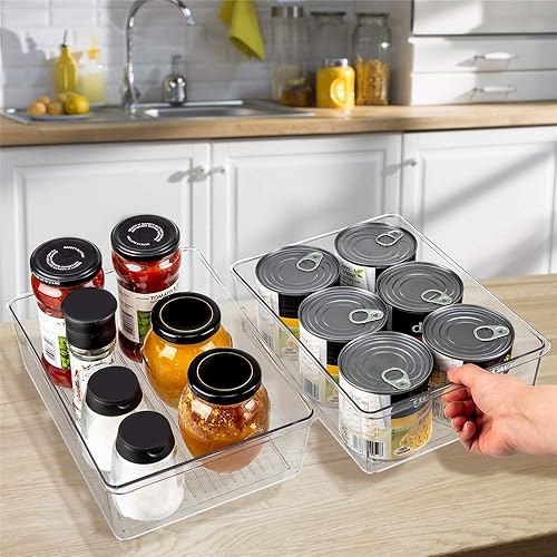 Miniatura 4 de Slideep Contenedor de almacenamiento de alimentos para congelador de cocina, organizador de plástico para refrigerador, contenedores de