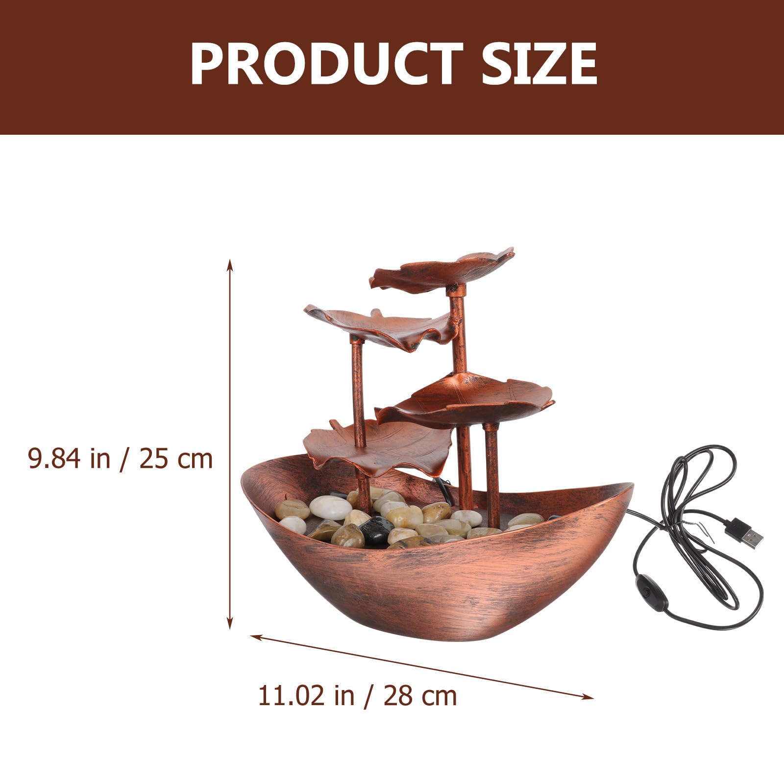 Adorno de Cascada de Escritorio Hoja de Loto, 120 L/h