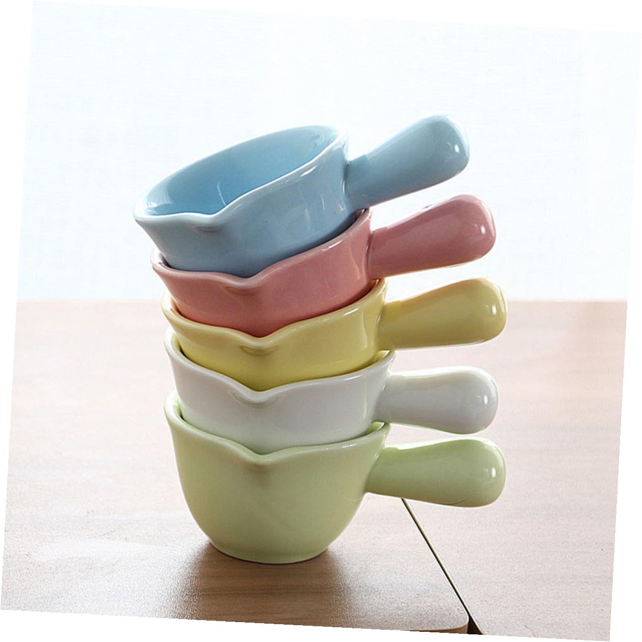 Gatuida 5pièces Pot à Lait Céramique avec Anse Tasse de Conservation pour Restaurant Pichet à Café ou Doseur de Sirop pour Maison Réceptions