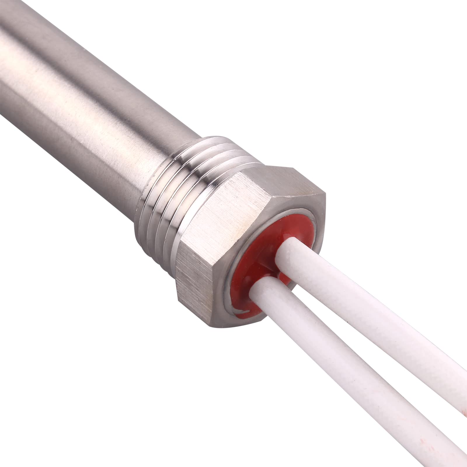 DERNORD Heizelement Patronentyp Elektroheizung 240V 500W 1/2 Zoll 20.95MM BSP Gewinde Edelstahlflansch DIY Edelstahl Heizelement