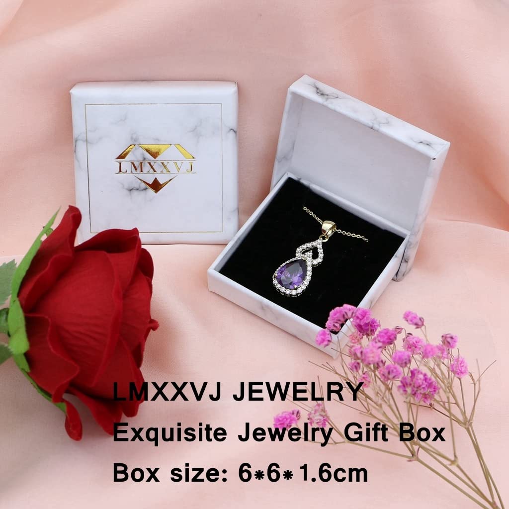 Collar con colgante para mujer, collar de lágrima, collar de piedra natal, joyería de aniversario/regalo de cumpleaños para mamá, esposa, amiga, 18 pulgadas + 2 pulgadas, Latón, Zafiro 6