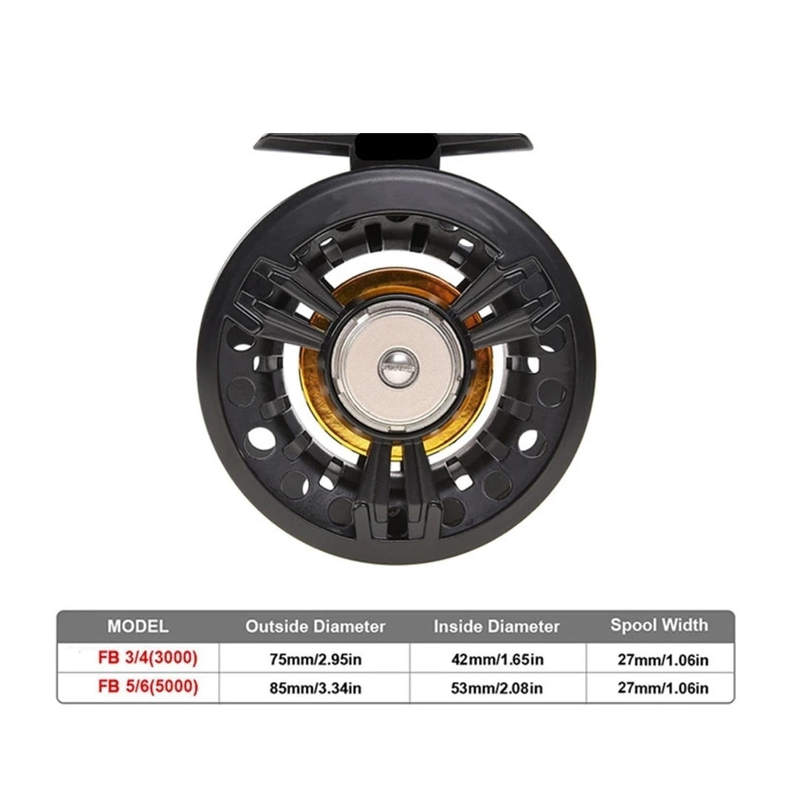 Kołowrotek do wędki muchowej, Kołowrotek muchowy 3/4-5/6 WT wymienny ze stopu aluminium