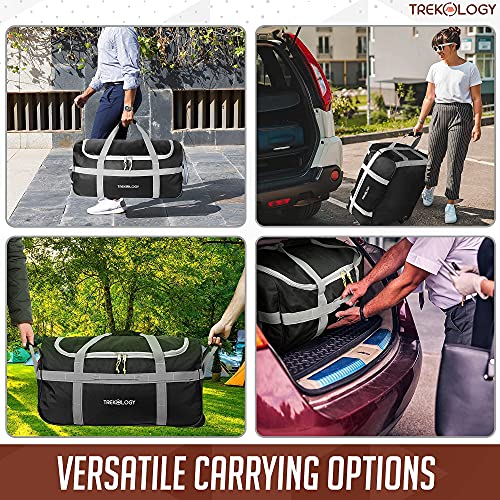 Rolling Duffle Bag with Wheels, 85L Large Duffel Luggage Bags for Travel, Black Wheeled Duffel Bag Luggage, Carry on Rolling Duffel Bags for Traveling, Foldable Collapsible Duffle Bag with Rollers