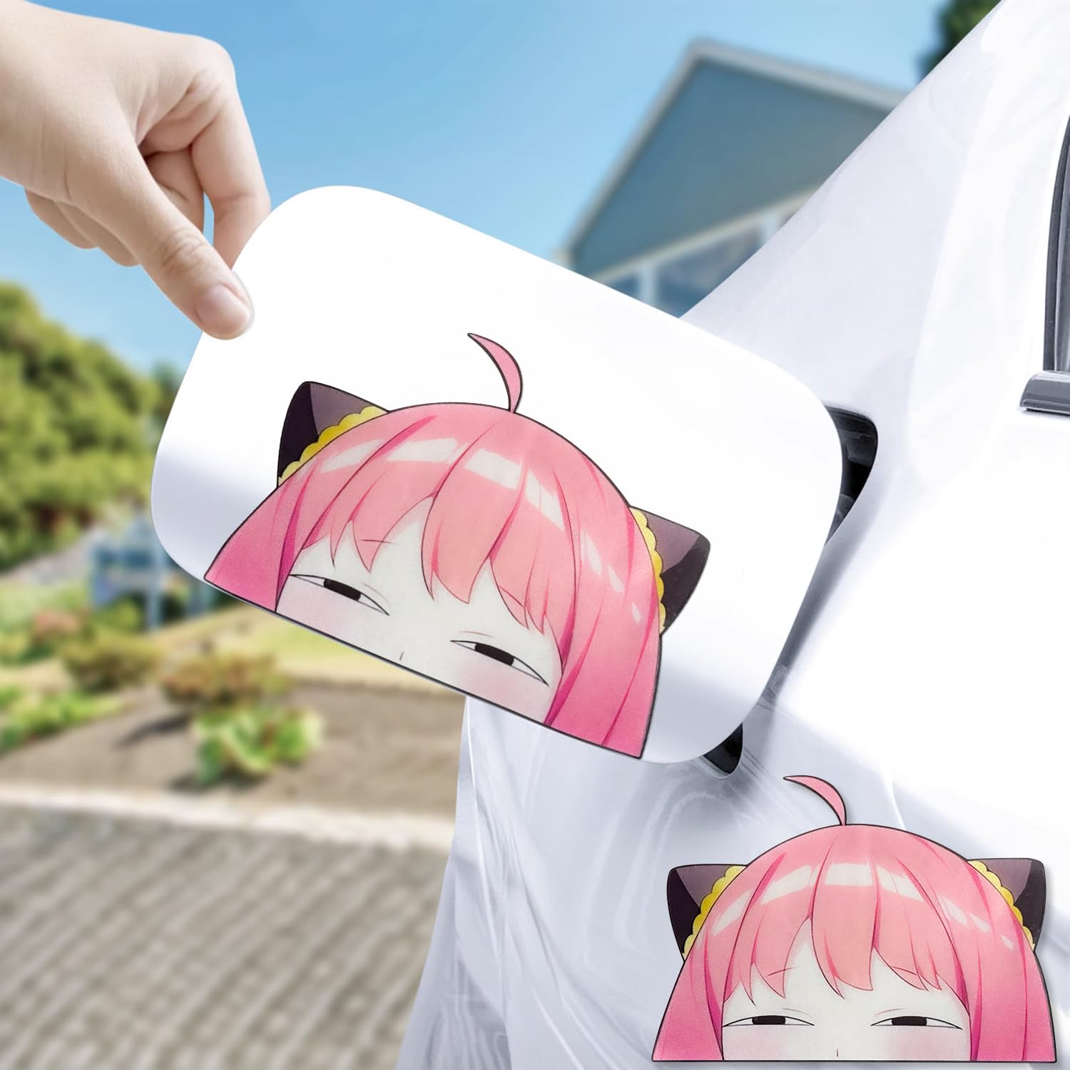Anime Car Decals Vinyl Cartoon Funny Bumper Spy Sticker Car Accessories, Automotive Windshield Windows Decal Van Trucks Motorcycle Stickers DIY Decoration (Anya)