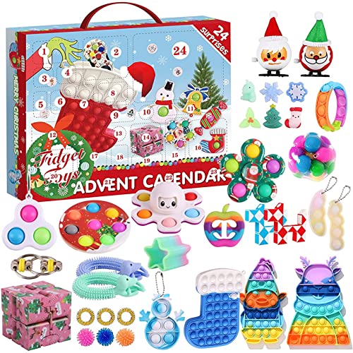 Calendrier de l'Avent 2021 Fidget Toy pour la maison, l'école, le bureau, les fêtes, jeu parent-enfant Cover