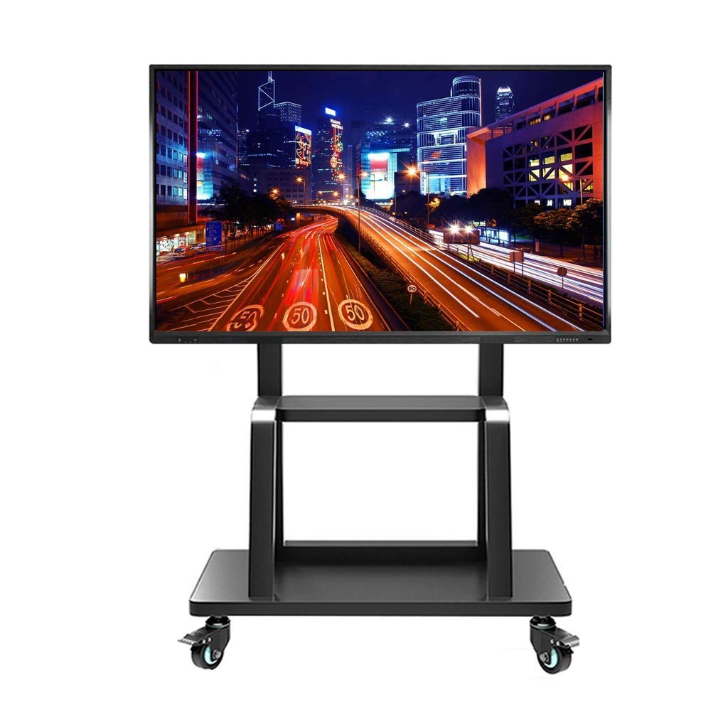 Buy Commercial TV Mobile Cart for 55" 95" Flat Panel Screens Heavy Duty TV Stand with 2 Shelf