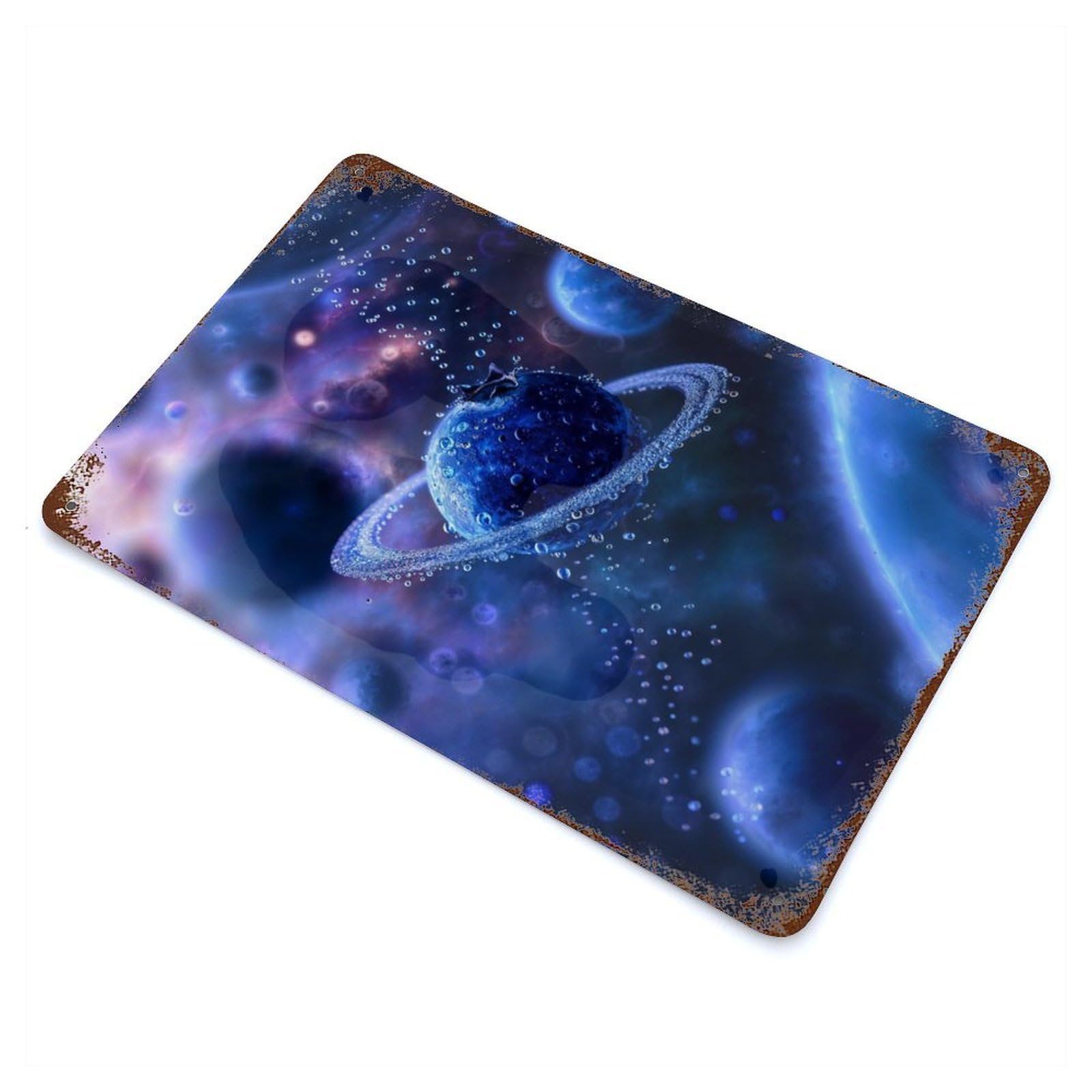 Blueberry Planet Dream Decorative Tin Sign 11.8"x7.9", Retro Wall Decor for Living Room, Hallway And Home Decor