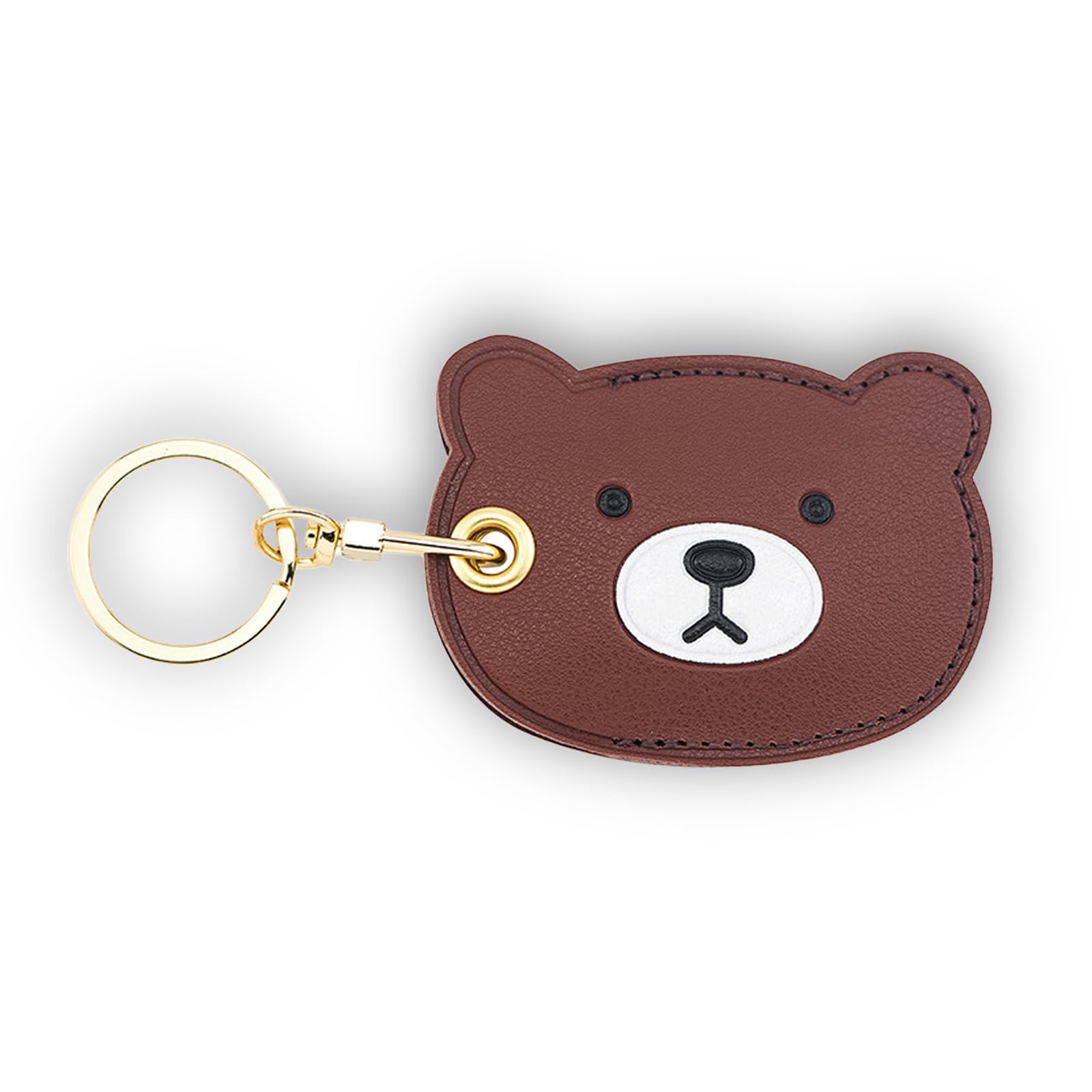 Leather Keychain Case Holder Compatible with Apple AirTag, GPS Airtag Keychain Finder Tracker with Key Ring, Anti-Scratch Protective Air Tag Cover