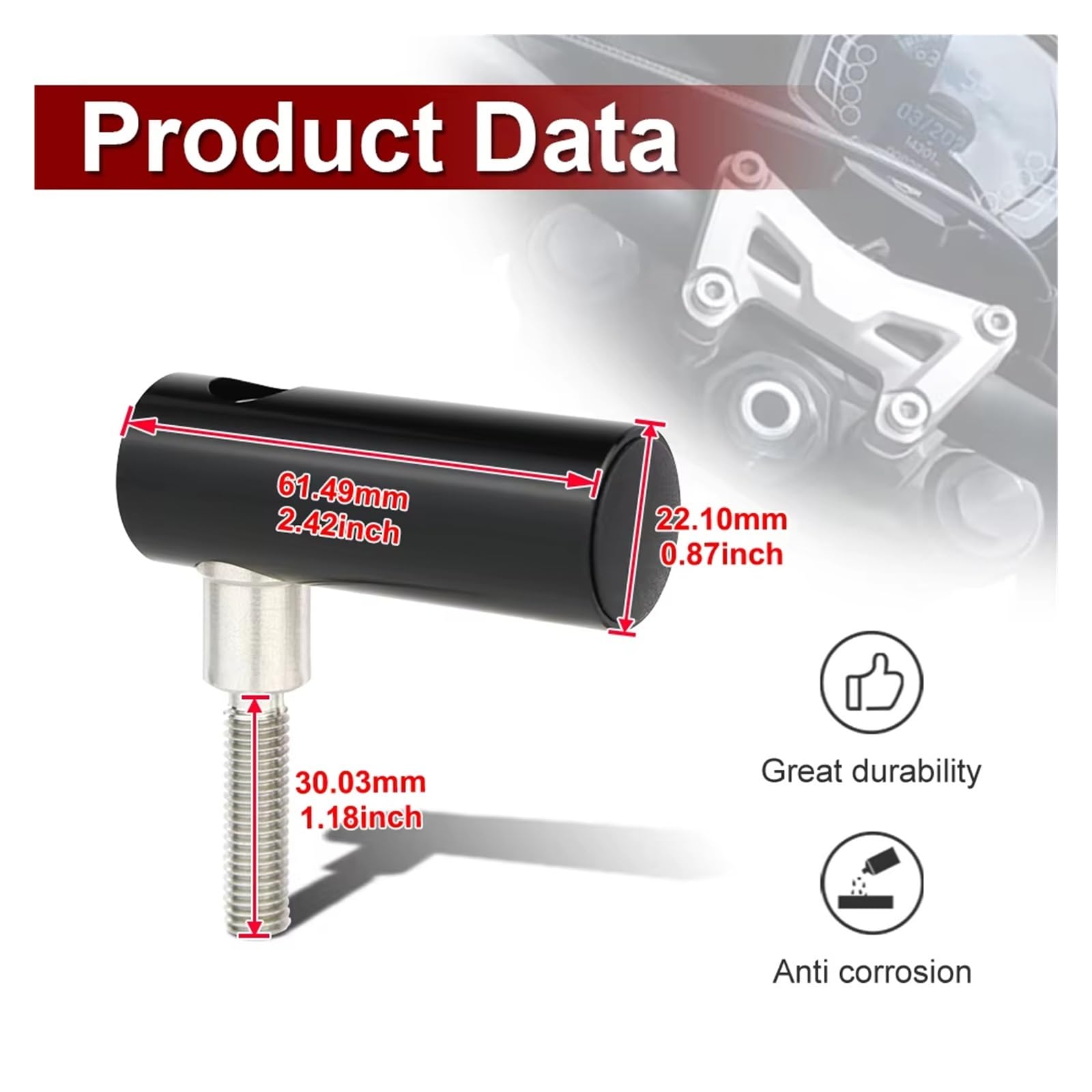 Soportes para Moto Soporte GPS con Pernos M8 Barra 7/8 Pulgadas/22 Mm Soporte Navegación Teléfono Móvil Base Abrazadera Manillar Motocicleta Soporte Teléfono Bici