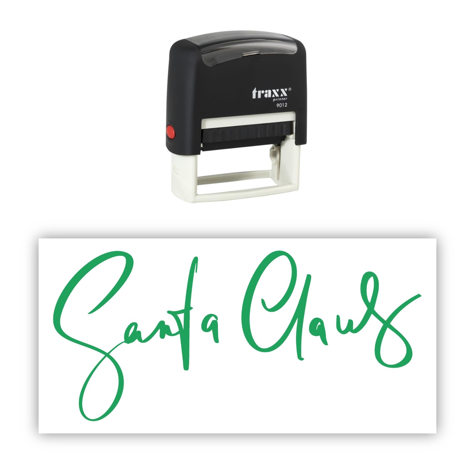 Santa Claus Santa Signature Stamp for Christmas Cards and Craft in Green Ink