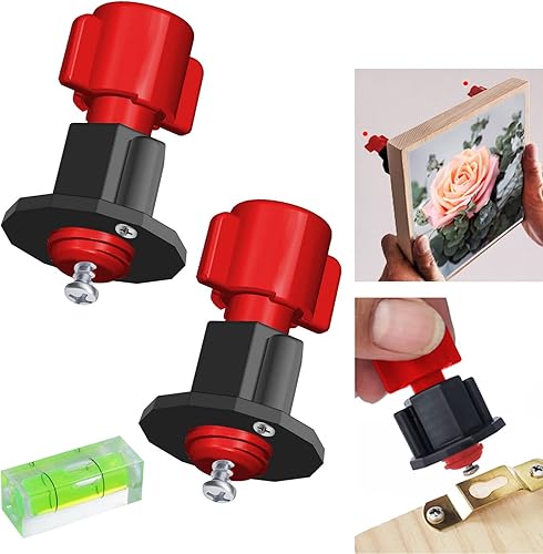 DIKOO Kit de agujeros y nivelación para colgar cuadros para colgar murales, con mini nivel de burbuja utilizado para marcos de agujeros de uñas,