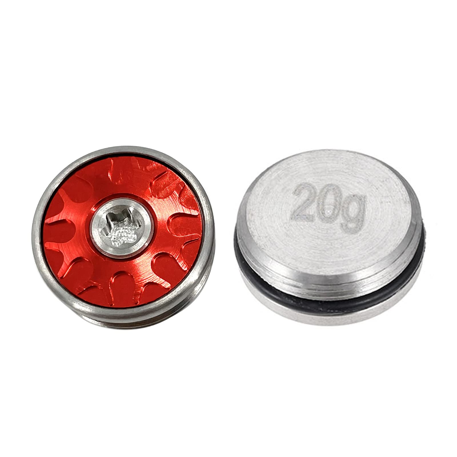Lot de 2 poids professionnels pour putter de golf 5 g/10 g/15 g/20 g/25 g/30 g/35 g pour tête de putter de laboratoire Odyssey Stroke (noir/rouge)