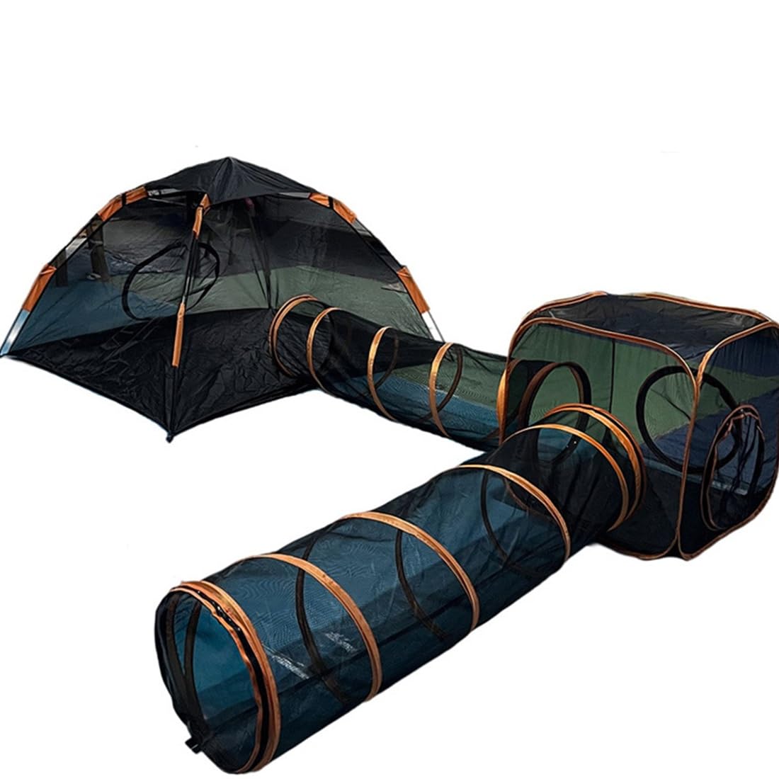 Tente for Chat, maisonnette Tunnel for Chats et Chiens, Parc for Chat avec Tunnel, Tente Portable for Animaux, Parc en Maille for Chats, Lapins, furets et Petits Animaux