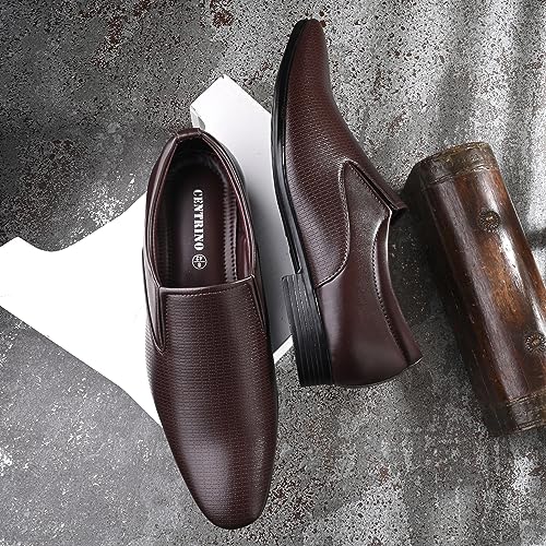 Image of Centrino Mens Formal Shoe |Slip-On Men's Formal Shoe | Stylish Non-Lace Design | Soft Cushioned Insole for Comfort | Perfect for Office & Formal Wear (64044)
