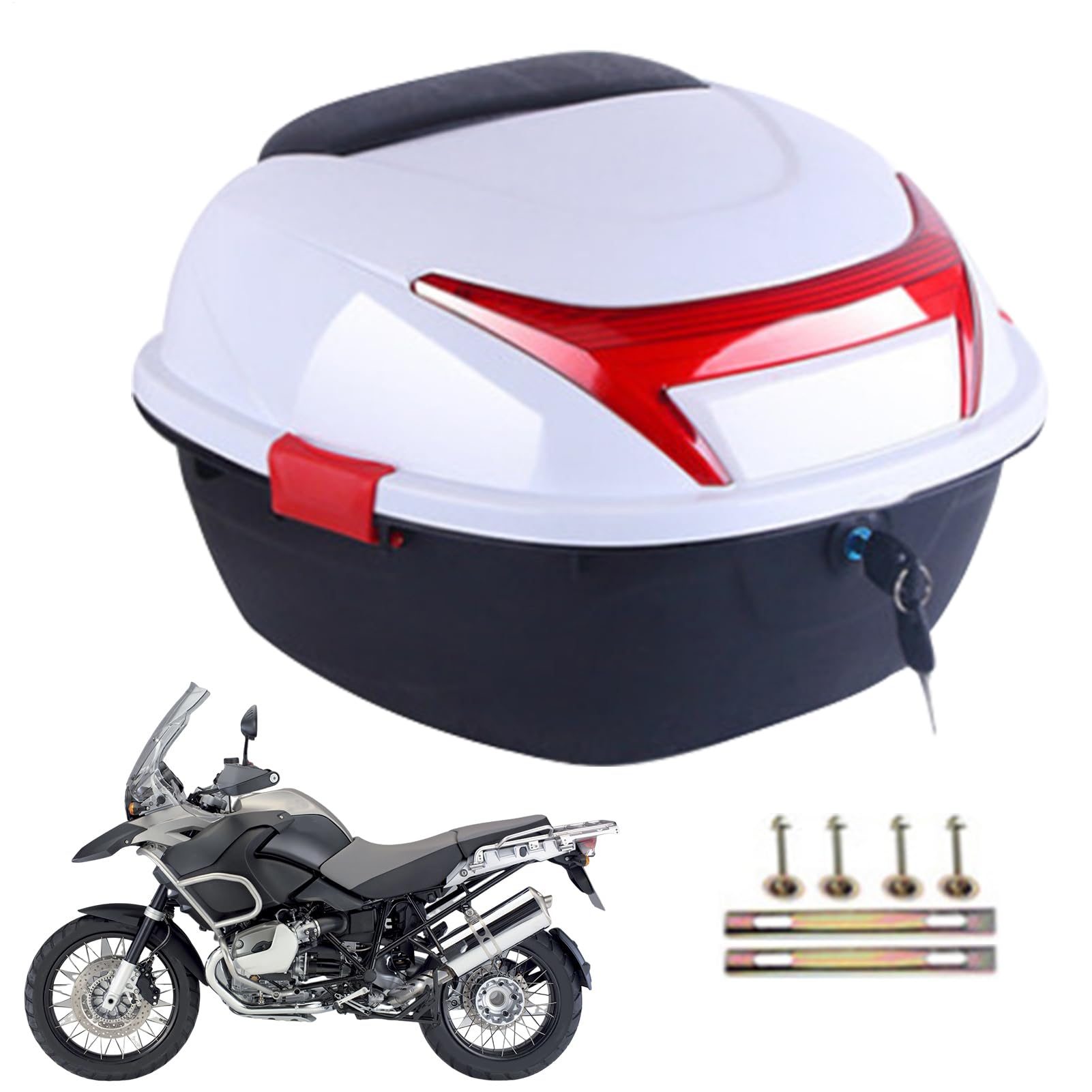 Caja de equipaje de moto - Estuche compacto de almacenamiento de cola para conducir | Chaquetas de carga duraderas, bolsos, guantes, viajes al aire libre, excursiones, aventuras, viajes residenciales