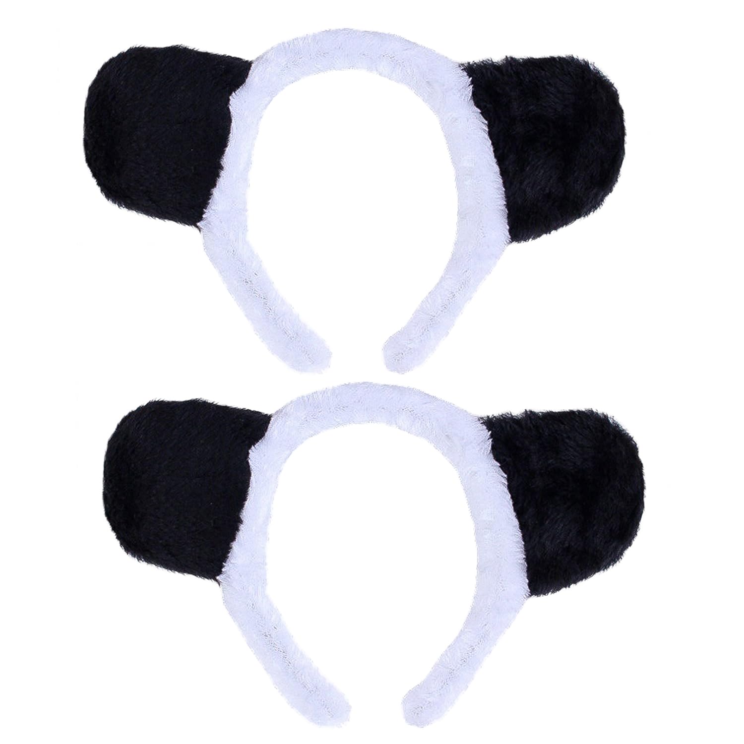 2pcs Panda Hairband Lovely Animal Ears Headband Cosplay Panda Ears Headband Halloween Fancy Dress Outfit for Adults Kids