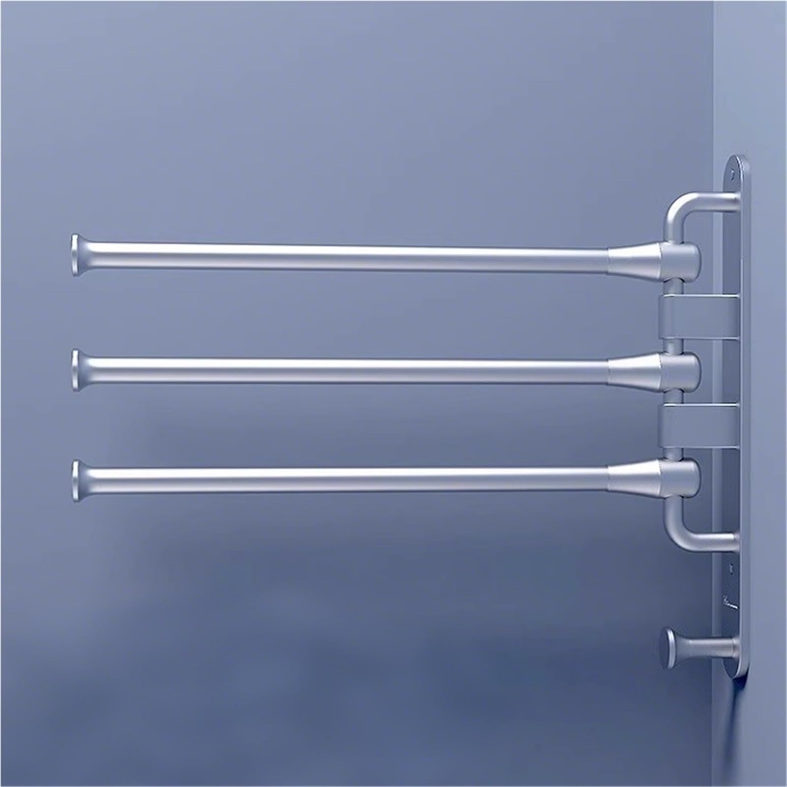 Toallero Giratorio de 2/3/4 Brazos for baño, toallero de Pared abatible con Gancho, Apto for rotación Libre de 180° for baño, Cocina y hogar.(Gold,3-Rods)
