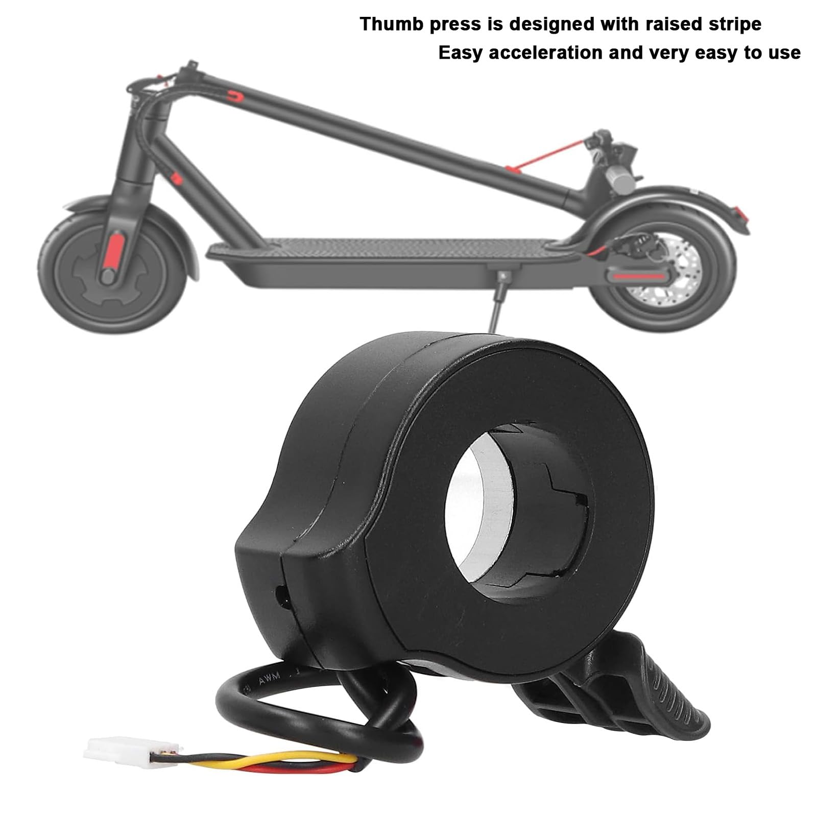 1 Pezzo Acceleratore Monopattino Elettrico, Plastica Scooter Acceleratore Acceleratore per Scooter Elettrico Adatto per la Maggior Parte dei Modelli di Scooter(Nero)