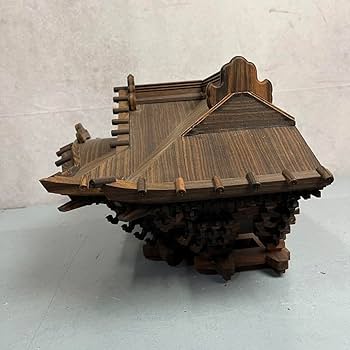 マス屋根 木製彫刻 神社 仏壇 仏具 寺社  建築模型 神殿 神棚 オブジェ Amazon.co.jp: マス屋根 木製彫刻 神社 仏壇 仏具 寺社 建築模型